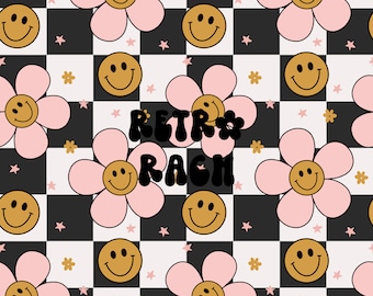 Retro checker seamless repeating pattern - fabric design for sublimation