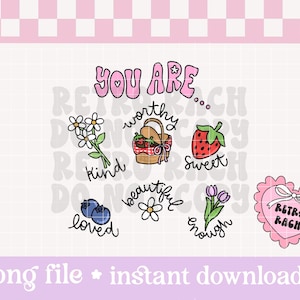 Affirmationen PNG - Retro Sublimationsdesign - Spring Vibes trendige Originalkunst
