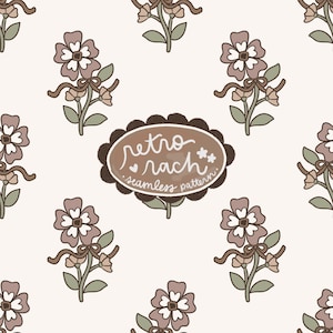 Charming Floral Seamless Pattern - retro fall fabric design for sublimation - cottagecore