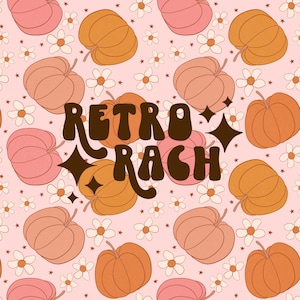 boho pumpkins seamless repeating pattern - halloween/fall fabric design - retro bohemian design