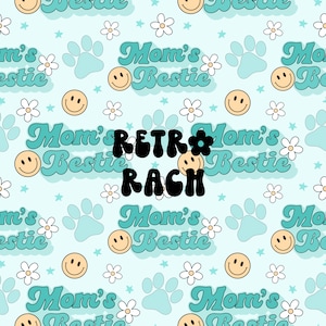 Dog Mom's Bestie naadloos herhalend patroon - retro stofontwerp
