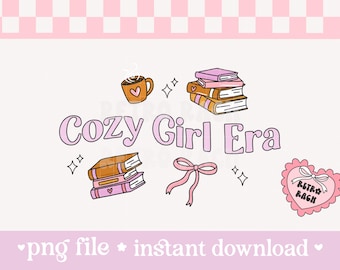 Cozy Girl Era PNG - diseño de sublimación retro - otoño de niña suave