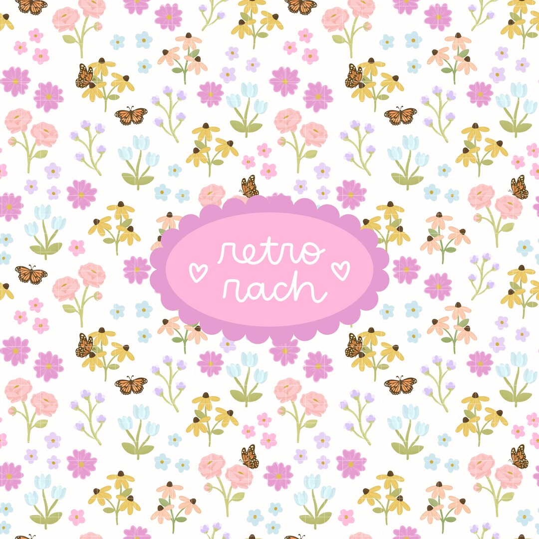 Spring Floral Seamless Repeating Pattern for Sublimation - Retro Fabric ...