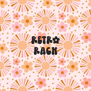 Boho sun seamless repeating pattern - retro fabric design for sublimation