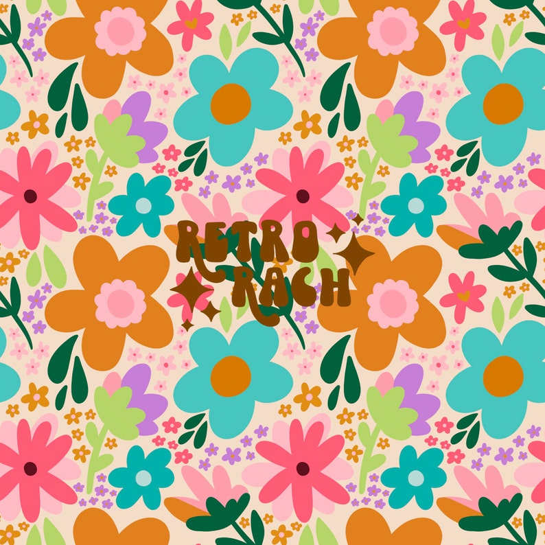 Floral Seamless Repeating Pattern Vibrant Sublimation Jpg - Etsy