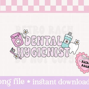 Arquivo PNG de higienista dental - higiene dental retrô para sublimação
