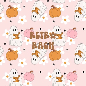 Spookboeken naadloos herhalend patroon - retro halloween-stofontwerp voor sublimatie - herfst spookachtig trendy ontwerp