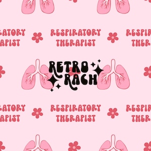 Respiratory therapist seamless repeating pattern - healthcare jpg file - fabric design