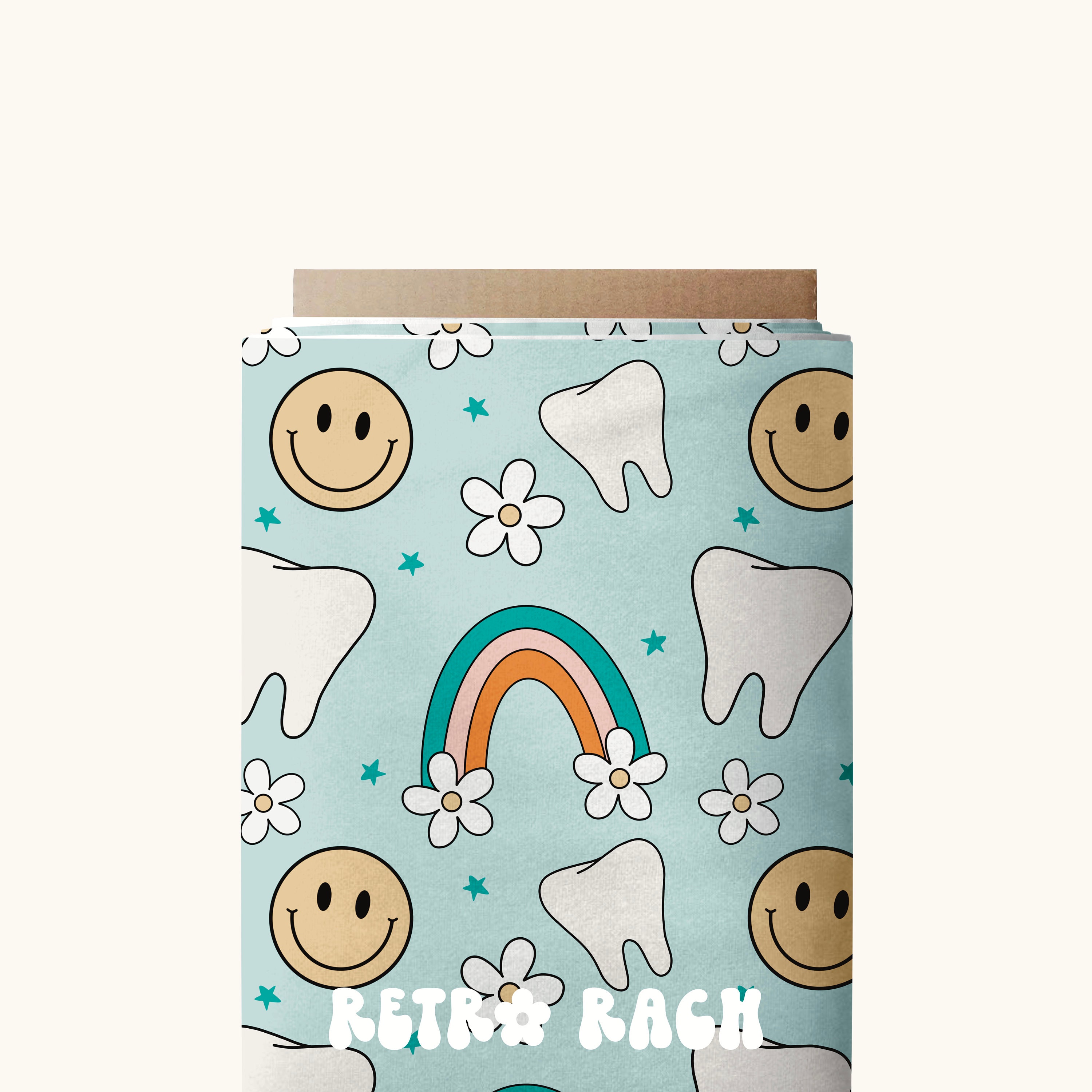 Dental Seamless Repeating Pattern - Retro Fabric Design for Sublimation ...