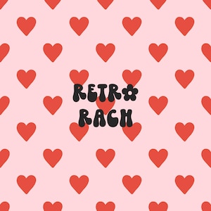 Roze hart naadloos herhalend patroon - retro stofontwerp voor sublimatie