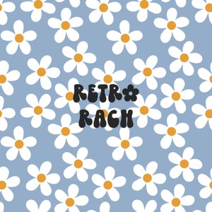Motif répétitif sans couture de marguerites bleues délicates - conception de tissu floral rétro pour la sublimation