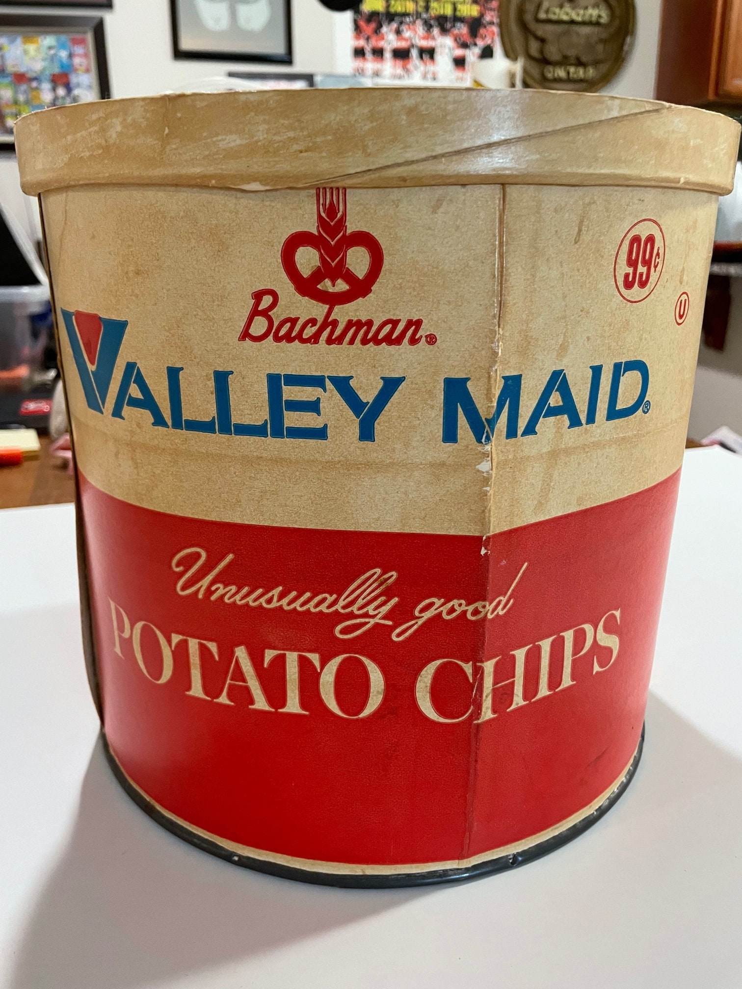 Vintage 1960s Bachman Valley Maid Potato Chip Container picture
