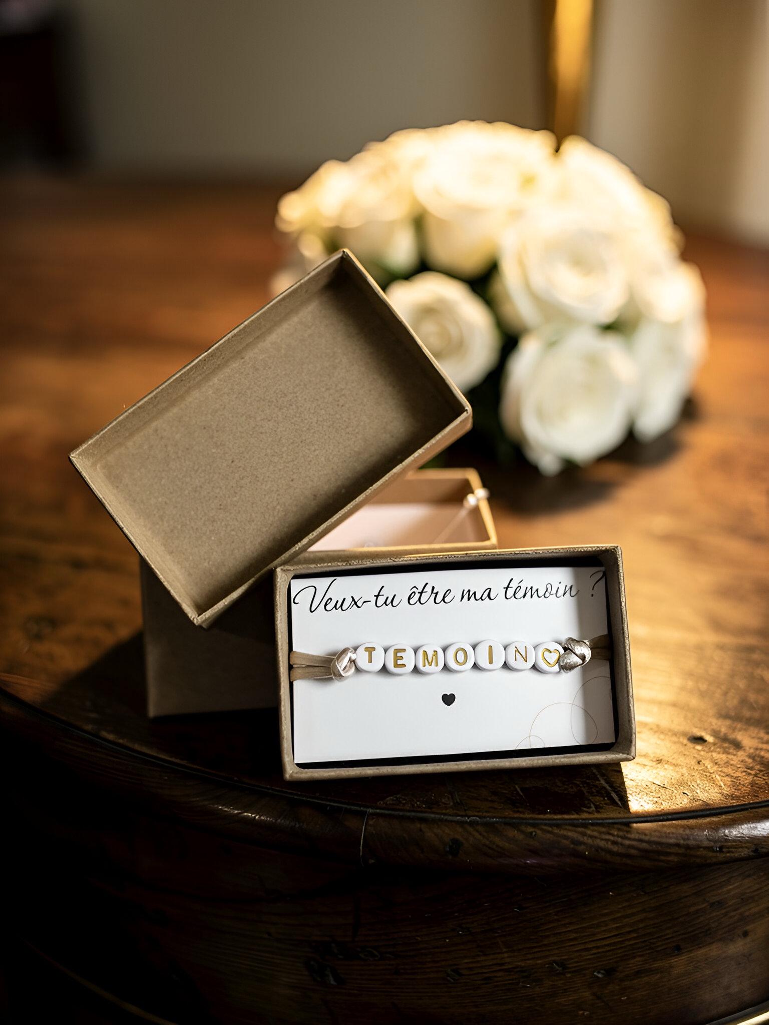 Bracelet témoin mariage avec boîte surprise – Cadeau original Bracelet témoin mariage avec boîte surprise – Cadeau original