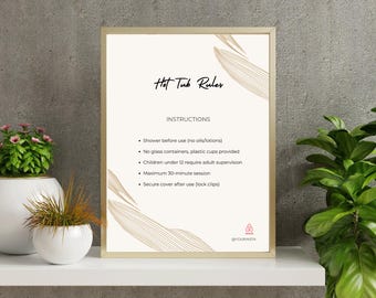 Airbnb/VRBO Hot Tub Whirlpool, editable digital sign for Canva