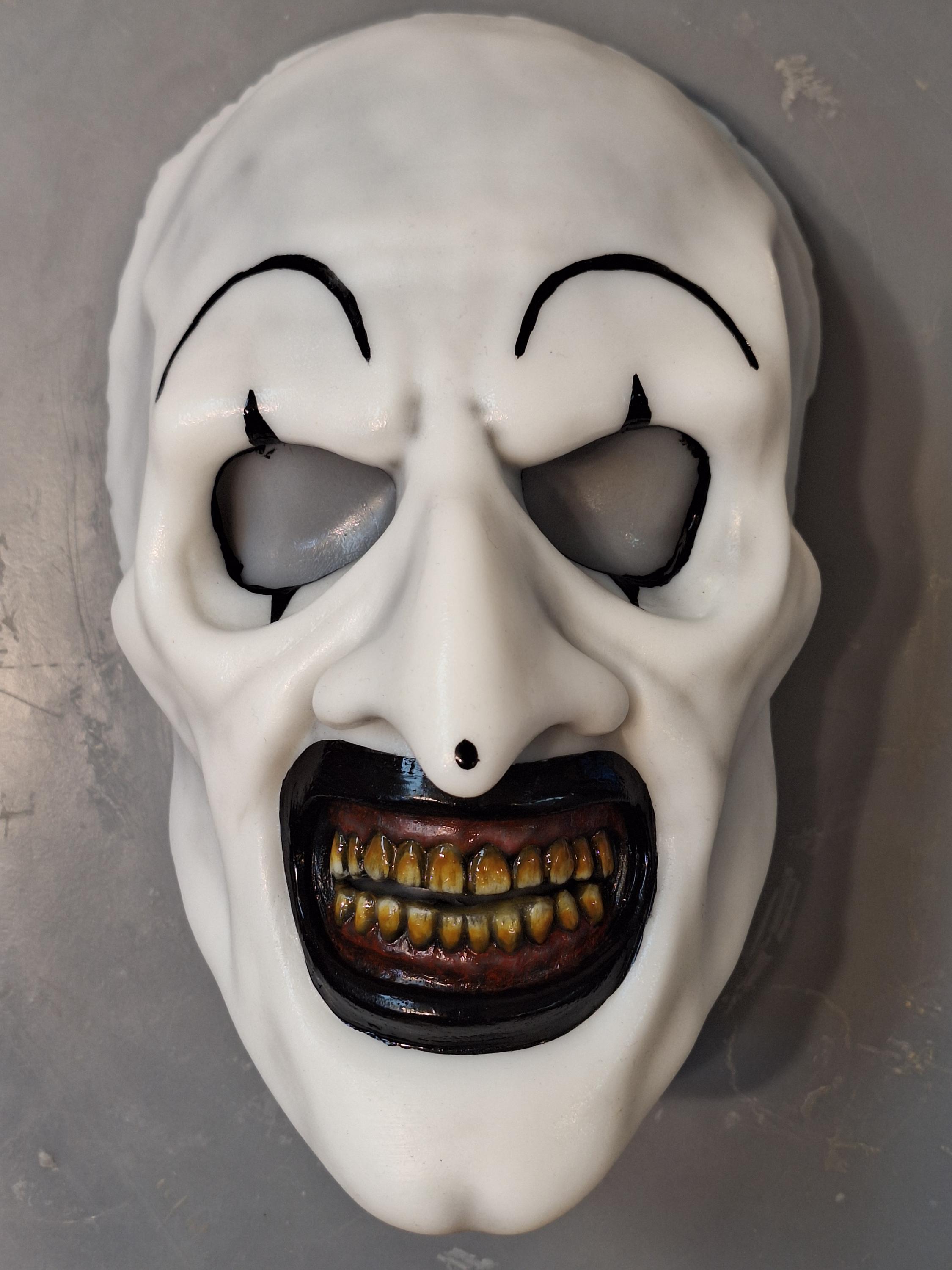 thumbnail image 2 of Acbagi Halloween Mask Scary Horror Terrifier Clown Creepy Mask Masquerade Mask Party Cosplay Mask For Adults 2 of 11