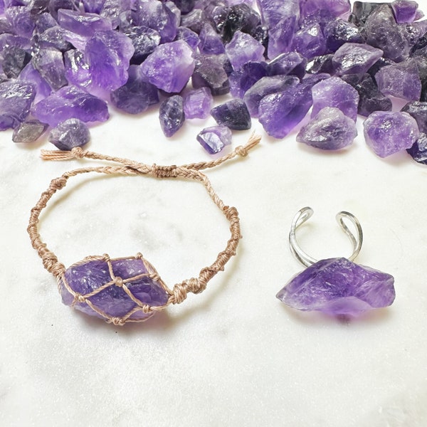 Raw Crystal Bracelet Etsy