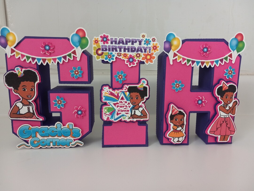 Gracies Corner Birthday 3D Letters for Party Table Decorations Etsy