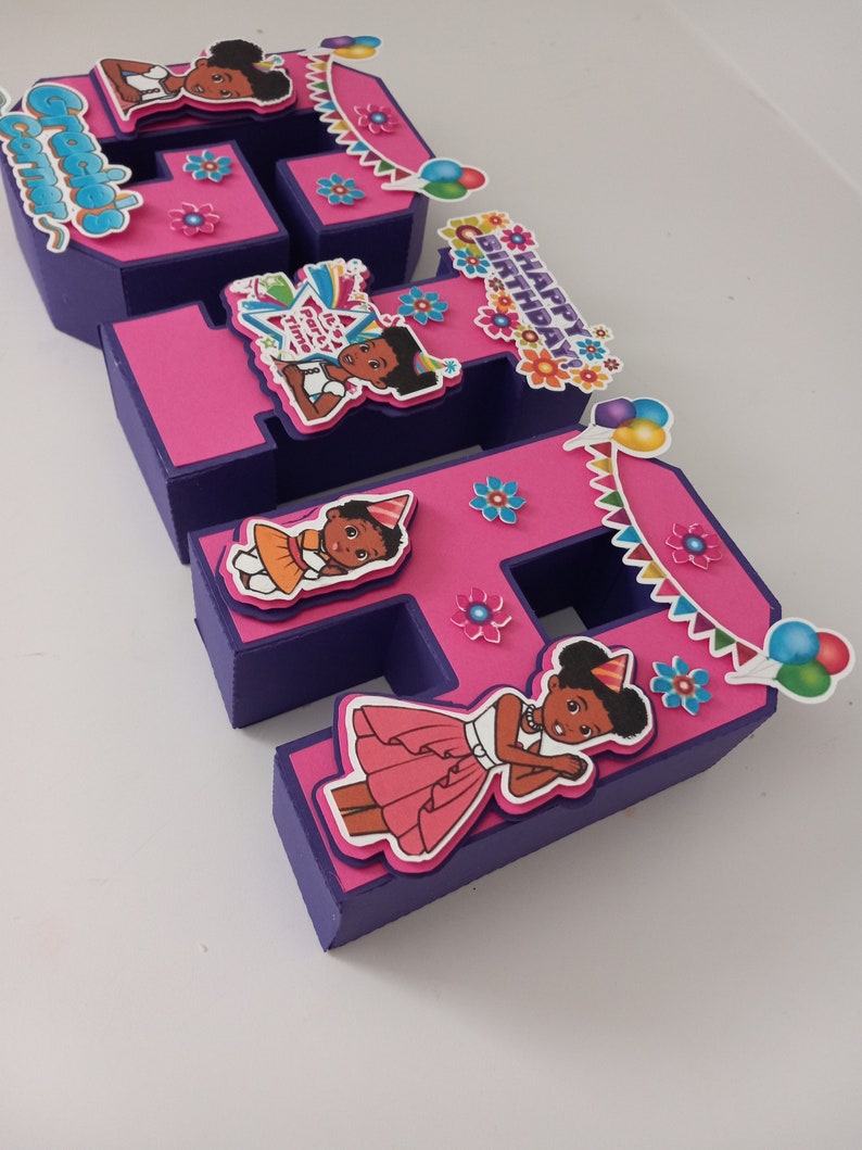 Gracies Corner Birthday 3D Letters for Party Table Decorations Etsy