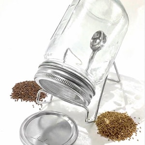 Microgreens Sprouting Kit: Glass Jar, Alfalfa & Broccoli Seeds