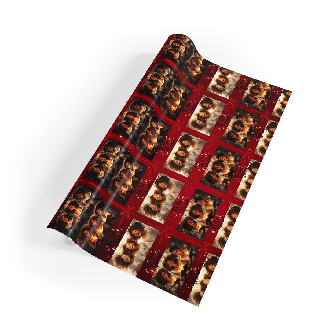 African American Holiday Gift Wrapping Paper Rolls 1pc Etsy