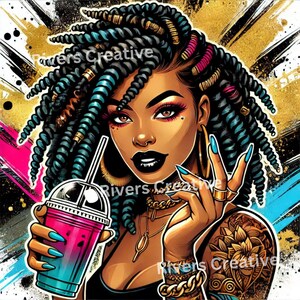 11- graffiti|Rainbow tattoos Girls PNG clipart bundle,Illustrations designs, colorful art, Digital Download, Unlimited Commercial Use