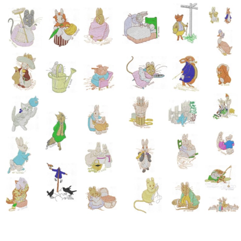 Beatrix Potter studio Bernina Embroidery Machine Embroidery Etsy