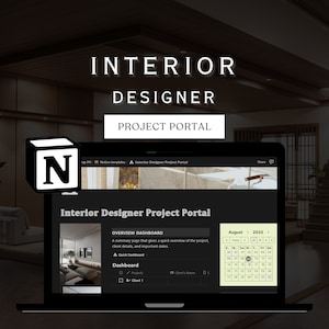 Interior Designer Project Portal | aesthetic notion templates | notion template for productivity |  notion templates for interior designers