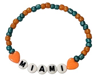 Op Miami Dolphins geïnspireerde kralenarmband