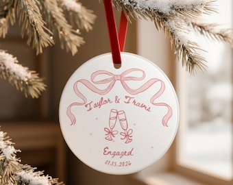 カップルへの婚約クリスマスオーナメントギフト、新婚夫婦へのカスタムコケット結婚記念日ギフト、ロマンチックで気まぐれな結婚オーナメント