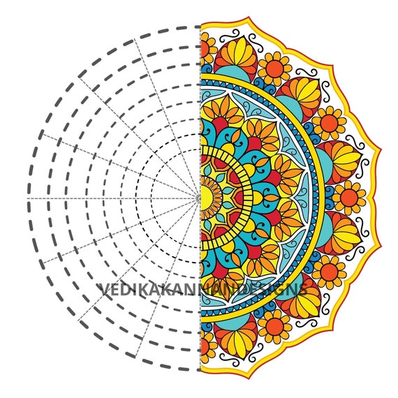 Mandala Grid Practice Sheets Laminated