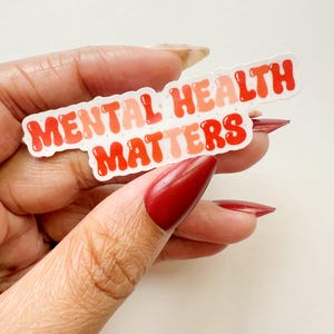 Adesivo de citação de bem-estar e saúde mental, design de diário de amor próprio, decalque de garrafa de água de afirmação positiva, decoração de caderno de terapia motivacional