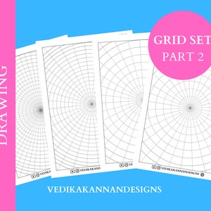 Printable Mandala Grid Templates- 20 Digital Mandala Drawing Guide for iPad & Traditional Artist- PDF Instant Download for Mandala practice