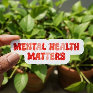 Mental health matters Bhagavad Gita Self care vinyl sticker, Retro typography decal, Mindset growth stationery, Krishna quotes devotee gift