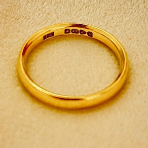Vintage 1938 Chester Hallmarked 22ct Gold Wedding Band Ring, Size US 7.5-8 / UK P.5
