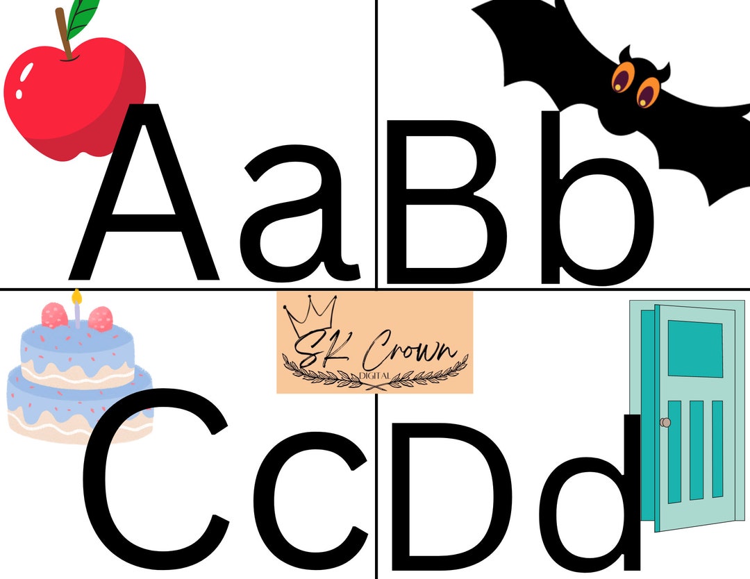 Alphabet Flashcards Printable Flashcards Alphabet Etsy