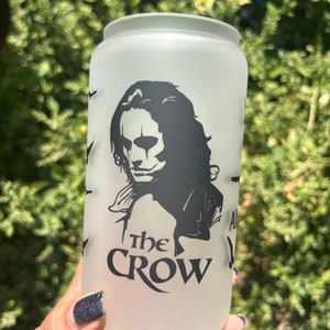 The crow Iced Coffee Glass Eric Draven It can’t rain all the time Can Horror Movie Cup Horror Gifts spooky Cup Scary Movie Cup