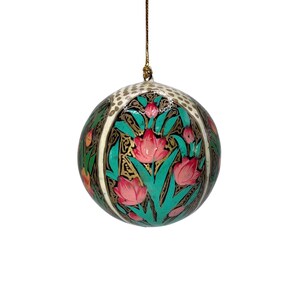 Kashmiri hand-painted papier-mâché Christmas ornament