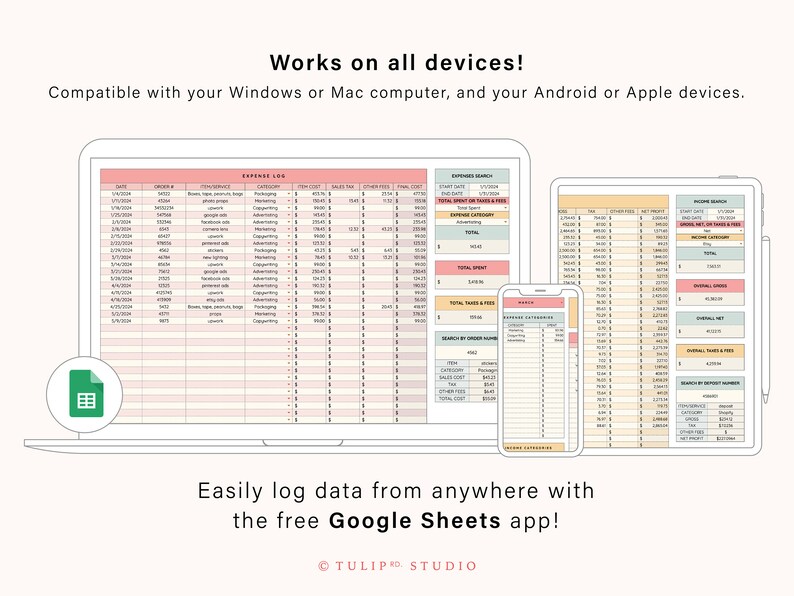 Business Bookkeeping Spreadsheet Template for Google Sheets | Business ...