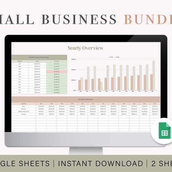 Business Bookkeeping Spreadsheet | Inventory Tracker | Digital | Pricing Calculator | Small Business | Google Sheets Template