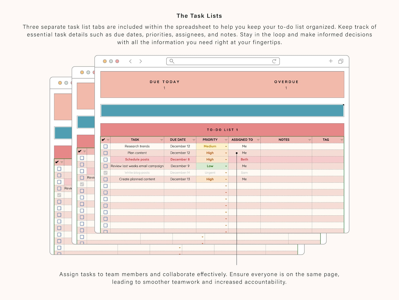 Task Tracking Spreadsheet | Task Planner | Digital to Do List | Google ...