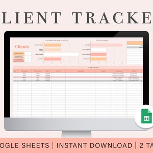 Business Client Tracker | Freelance Client Tracker | Small Business Management | Google Sheets Spreadsheet