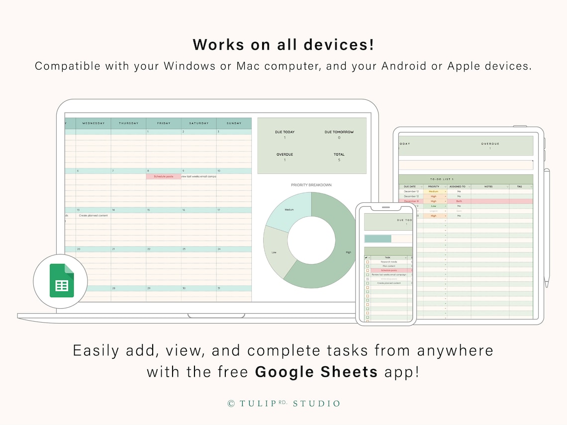 Task Tracking Spreadsheet | Task Planner | Digital to Do List | Google ...
