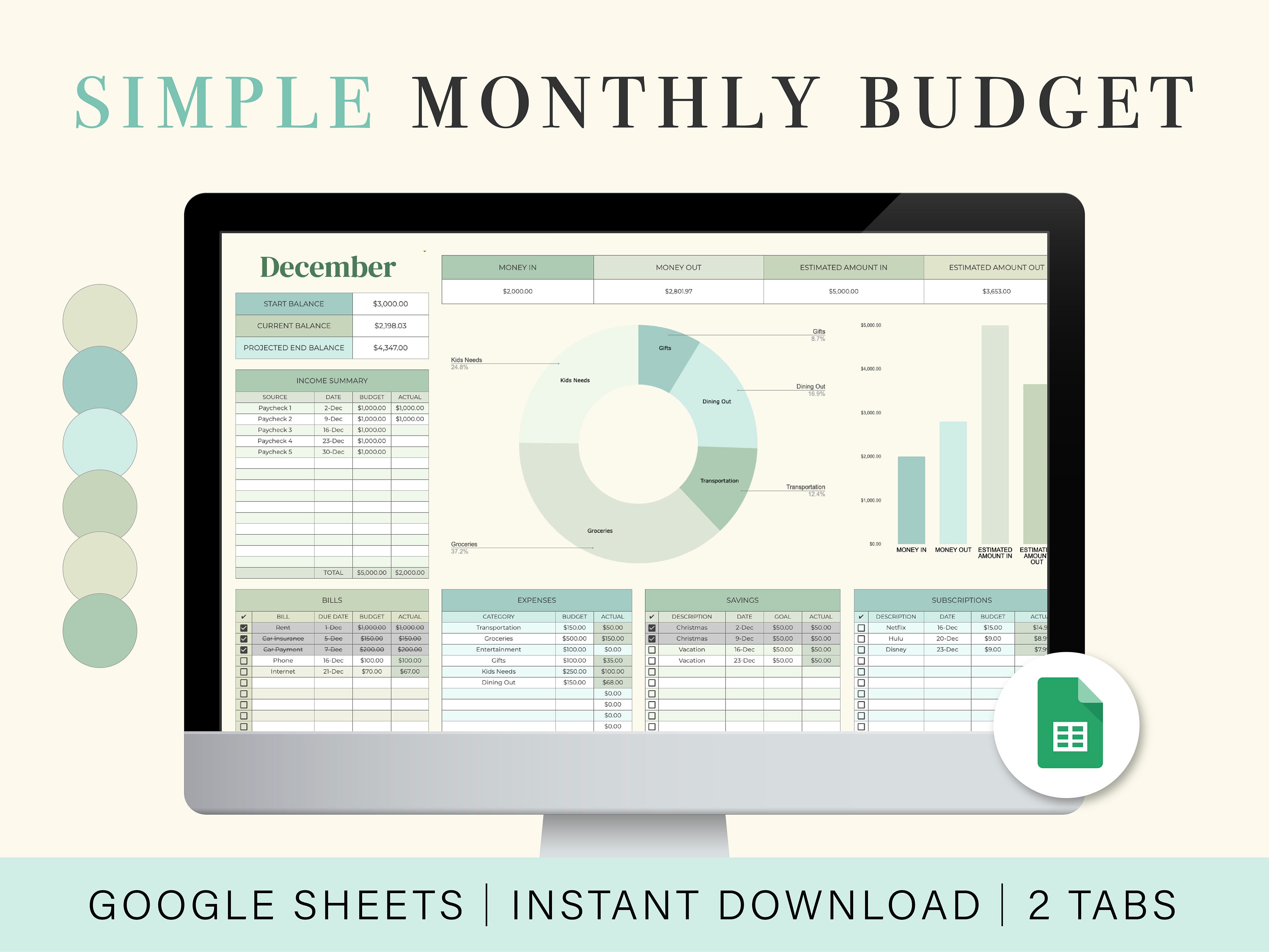 Monthly Budget Spreadsheet Google Sheets Budget Template Etsy Monthly Budget Spreadsheet Google Sheets Budget Template Etsy