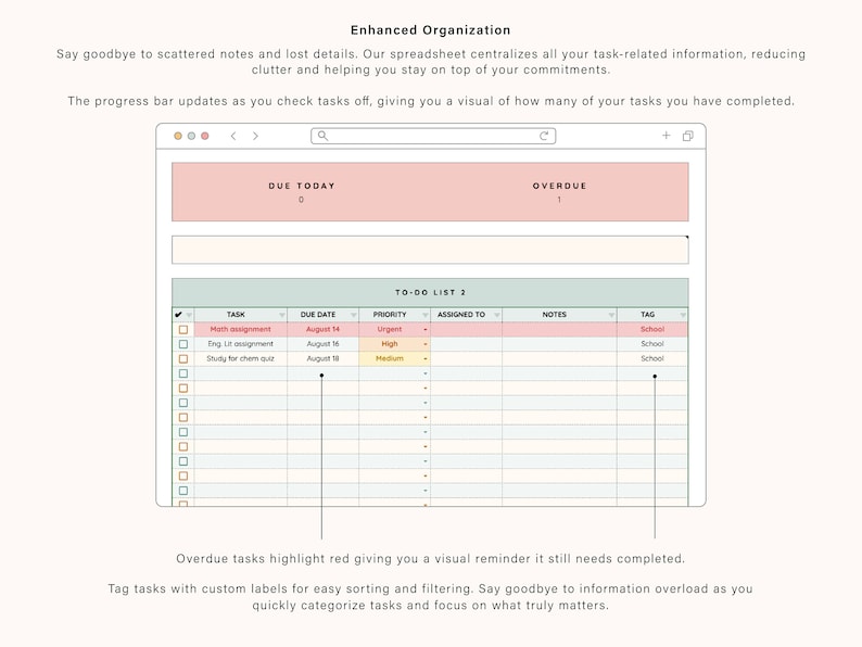 Task Tracking Spreadsheet | Task Planner | Digital to Do List | Google ...
