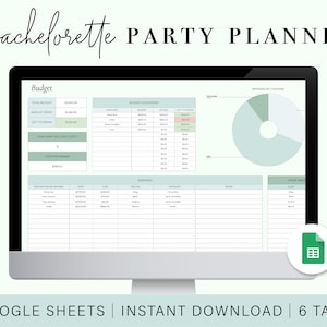 Bachelorette Party Planning Spreadsheet | Bachelorette Trip Planner | Google Sheets Spreadsheet Template