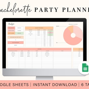 Bachelorette Party Planning Spreadsheet | Bachelorette Trip Planner | Google Sheets Spreadsheet Template