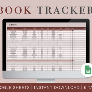 Book Tracker Spreadsheet | Reading Log | Google Sheets | Bibliophile Spreadsheet | Spreadsheet Template