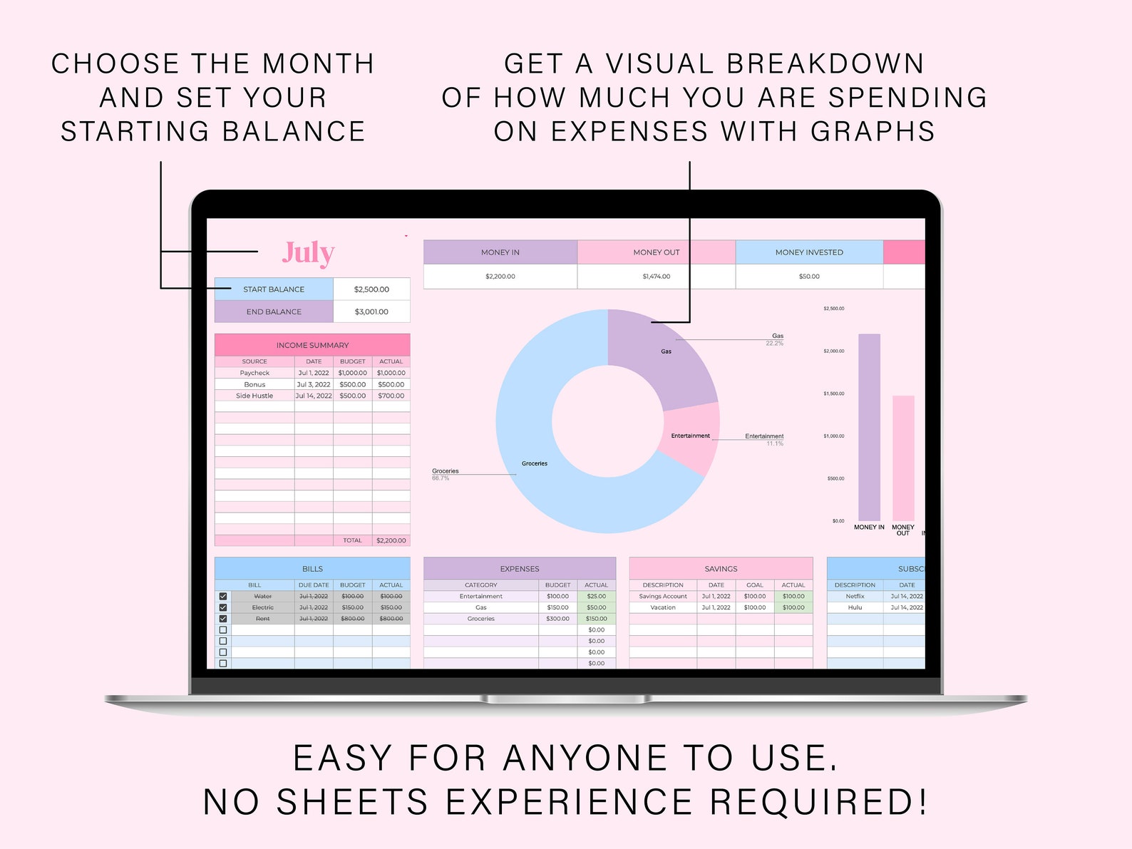 Monthly Budget Spreadsheet Google Sheets Budget Template - Etsy