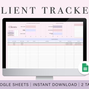 Business Client Tracker | Freelance Client Tracker | Small Business Management | Google Sheets Spreadsheet