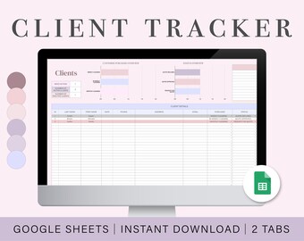 Business Client Tracker | Freelance Client Tracker | Small Business Management | Google Sheets Spreadsheet